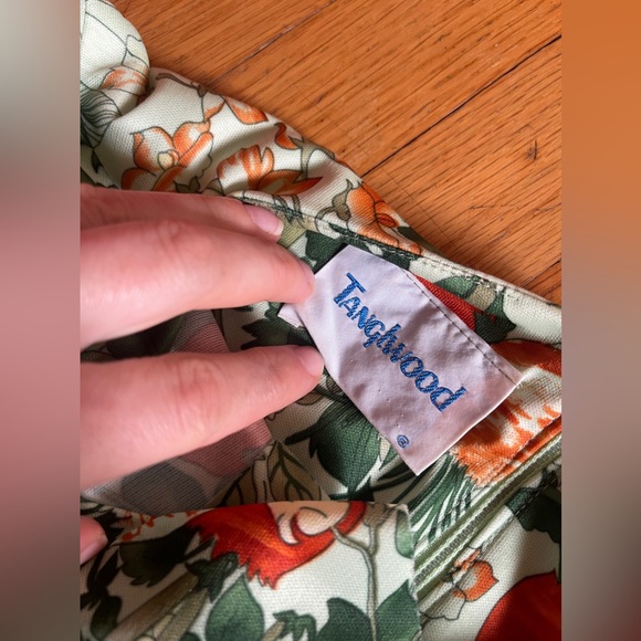 70s Vintage Vegetable Garden Print Green Maxi Dress - Picture 6 of 7